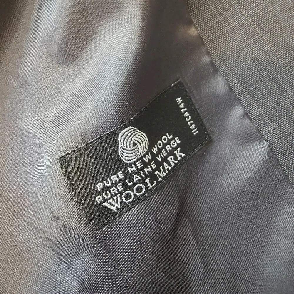 Joseph & Feiss Blazer Mens 46R Gray Herringbone‎ Sports Coat Pure New Wool 2 B